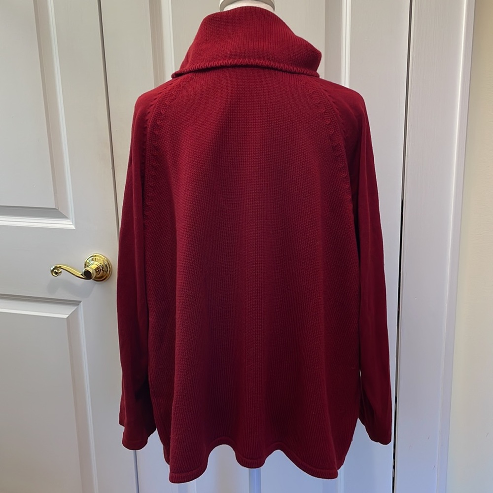 Vintage Marina Rinaldi Wool Cowl Neck Sweater in Dark Red. Size L. EUC - Picture 4 of 8